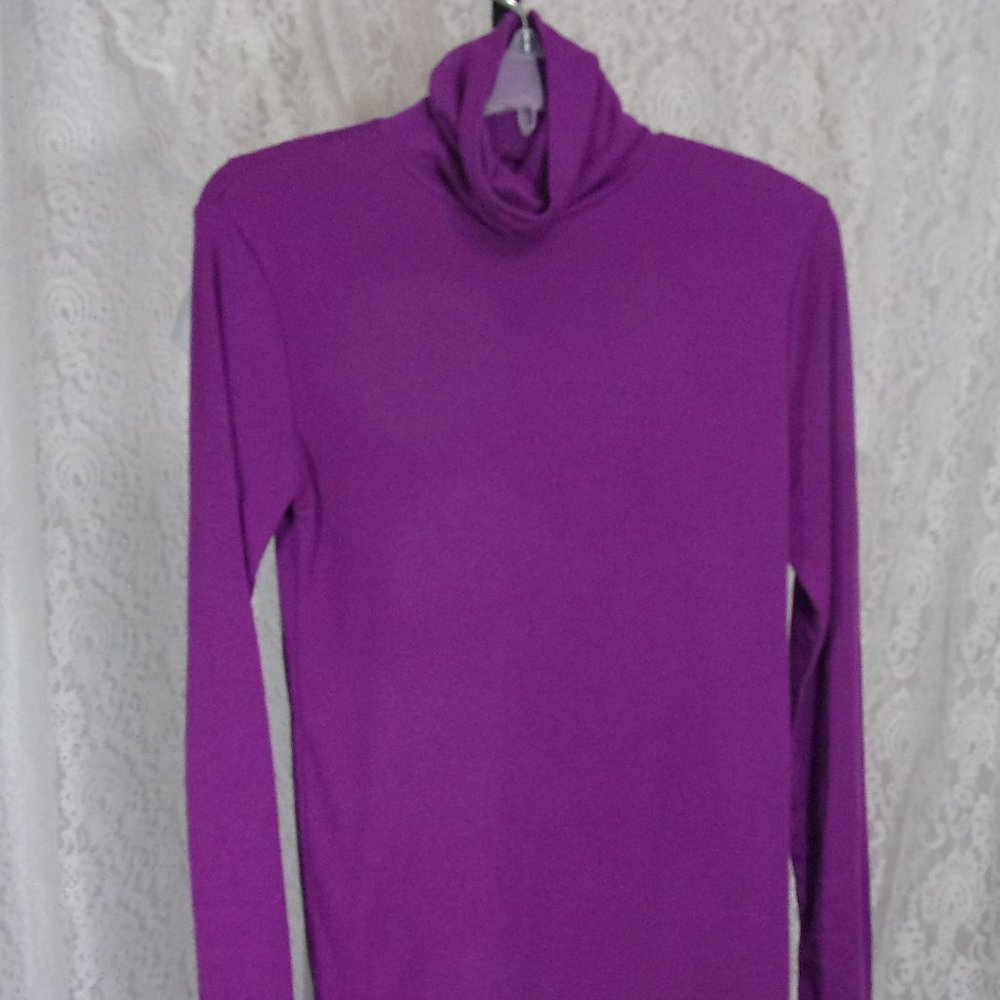 Purple Knit Turtleneck Top Blouse Size M (8-10) NWOT